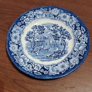 Vintage Liberty Blue Monticello Bread And Butter Plate.